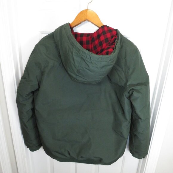 Woolrich Men's Down Parka Full Zip Flannel Lined Hood Full Zip Elm Green Sz Med - Picture 8 of 10